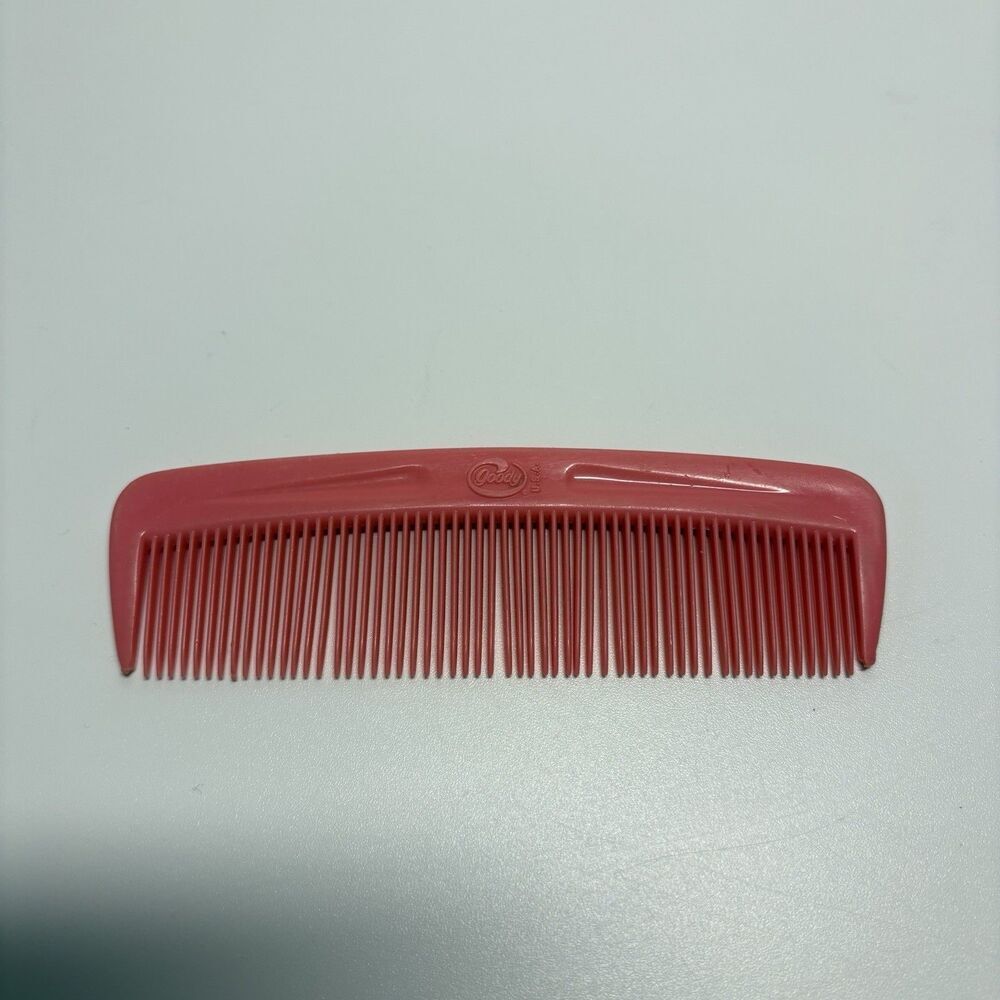 Vintage Goody Hair Comb Tight Teeth Teaser Unbreakable USA Pink